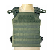Lightweight MOLLE body armor plate carrier in olive drab